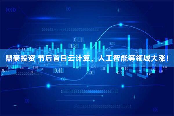鼎豪投资 节后首日云计算、人工智能等领域大涨！