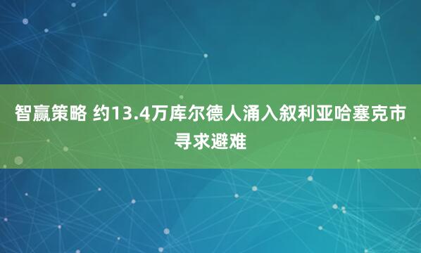 智赢策略 约13.4万库尔德人涌入叙利亚哈塞克市寻求避难