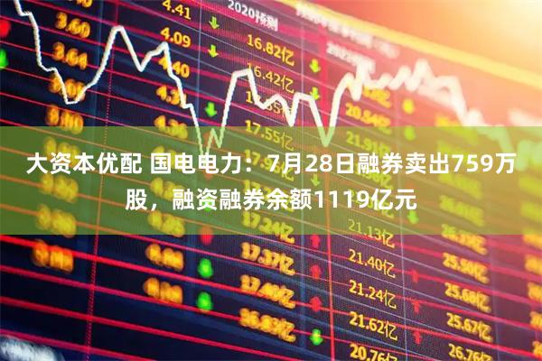 大资本优配 国电电力：7月28日融券卖出759万股，融资融券余额1119亿元